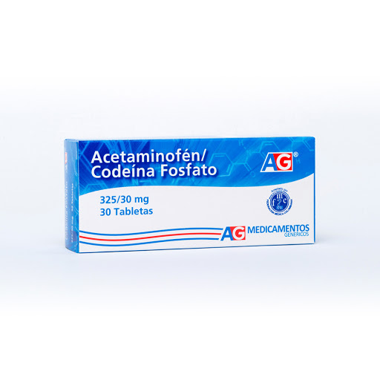 ACETAMINOFEN (A.G) CODEINA FOSFATO 325/30 MG X 10 TAB