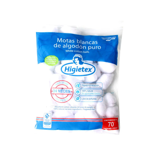 ALGODÓN MOTAS (HIGIETEX) X  70 UND
