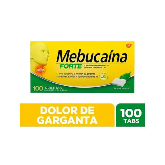 MEBUCAINA FORTE (GLAX) CLORURO+LIDOCAINA X 100 TAB