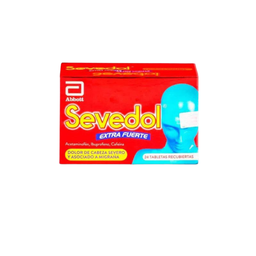 SEVEDOL (ROJO) (LAFRAN)  EXTRAFUERTE  X 24 TAB