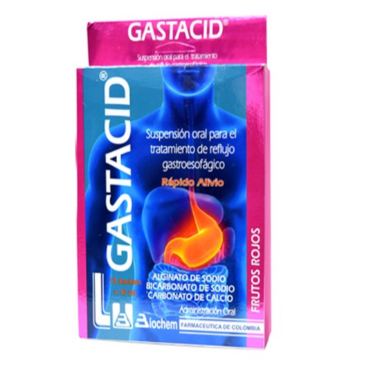 GASTACID (BIOCHEM)  X 12 SACHETS FRUTOS ROJOS