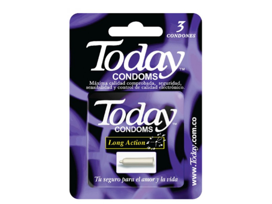 PRESERVATIVO TODAY MORADO (PFIZER) LONG ACTION X 3 UND