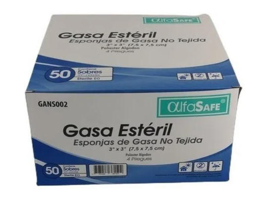 GASA ESTERIL (ALFA) 3" X 3"  X 300 UNDS X 50 SOBRES