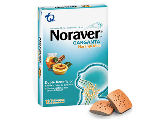 NORAVER (TQ) GARGANTA NARANJA MIEL X 12 TAB