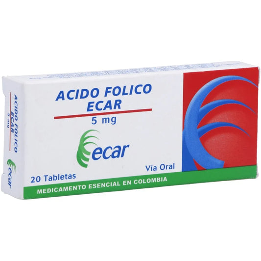 ACIDO FOLICO (ECAR) 5 MG X 20 TAB