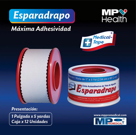 ESPARADRAPO TIPO TELA (MEDI-TAPE) 1/2 X 5 YDA X 1 UND