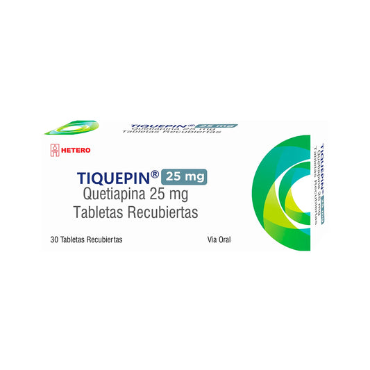 TIQUEPIN (HETERO) QUETIAPINA 25MG X 30 TABLETAS