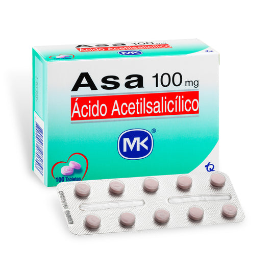 ASA MK (TQ) ACIDO ACETILICO 100 MG X 100 TAB