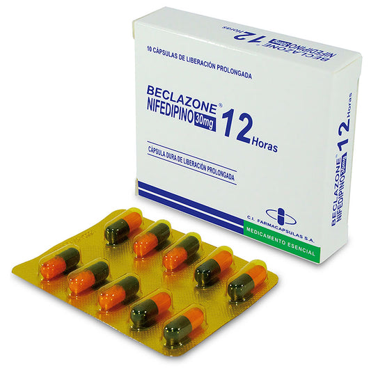 BECLAZONE 30 MG NIFEDIPONO (NOVA) X 10 CAPSULAS
