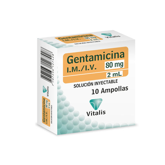 GENTAMICINA (VT) 80MG/2ML X 10 AMP