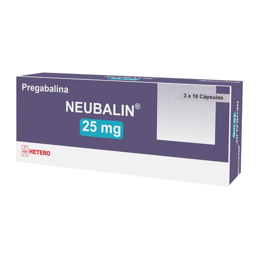NEUBALIN (HETERO) PREGABALINA 25 MG X 30 CAPSULAS