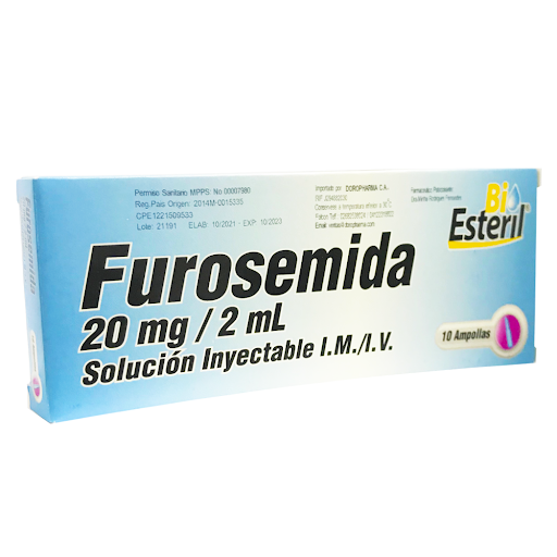 FUROSEMIDA 20MG/2ML AMP CJ*100 BIOESTERIL