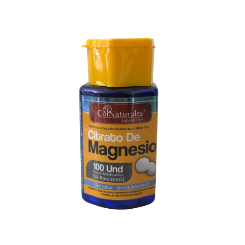 CITRATO DE MAGNESIO (COLNATURALES) X 100 TABLETAS MASTICABLES