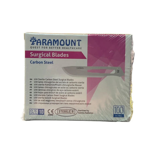 HOJA DE BISTURÍ EN ACERO INOXIDABLE N.º. 10 CJ X 100 UND PARAMOUNT