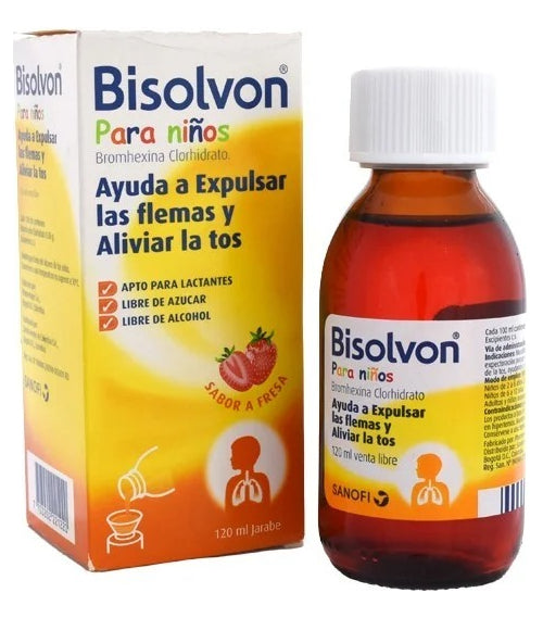 BISOLVON (SANOFI) NIÑOS JBE X 120 ML SABOR FRESA