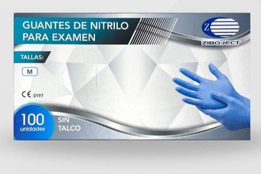 GUANTE DE NITRILO AZUL (ZIBOJECT) TALLA M