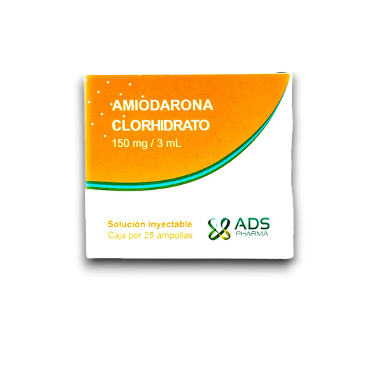 AMIODARONA 150MG SOL INY AMP 3ML CJ*25 ADS PHARMA