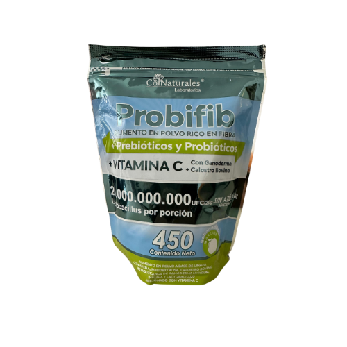 PROBIFIB (COLNATURALES) PREBIO+PROBIO+VITA C+CALOST BOLSA X 450 GR SABOR MANZANA VERDE