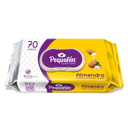 PAÑITOS HUMEDOS PEQUEÑIN (FAMILIA) ALMENDRA X 70 UNDS