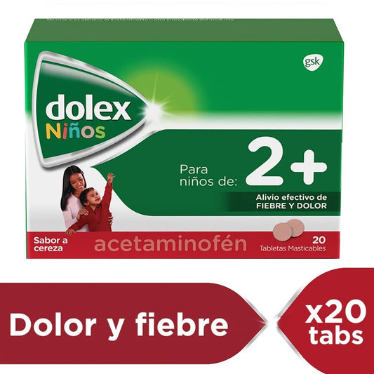 DOLEX NIÑOS 2+ MASTICABLES (GSK) X 20 TAB