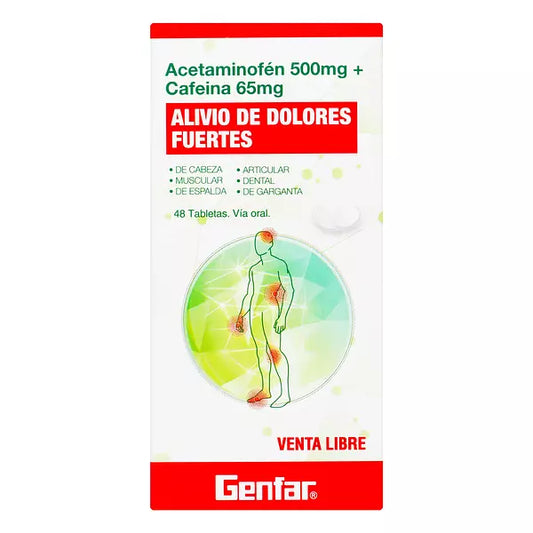 ACETAMINOFEN + CAFEINA (GF) 500MG/65MG X 48 TABLETAS