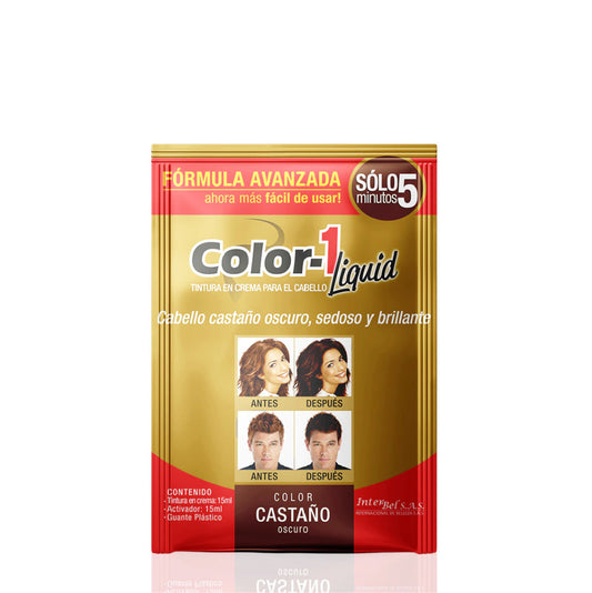 TINTURA LIQUIDA COLOR-1 (INTERBEL) RUBIO OSCURO SOBRE X 15 ML