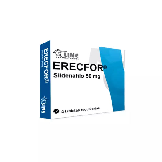 ERECFOR (BIOLINE) SILDENAFILO 50 MG X 2 TABLETAS RECUBIERTAS