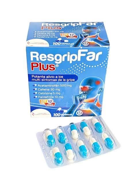 RESGRIPFAR PLUS (FARMACOMERCIAL) ACETA+CAFE+CETIR+FENIL X 100 CAP