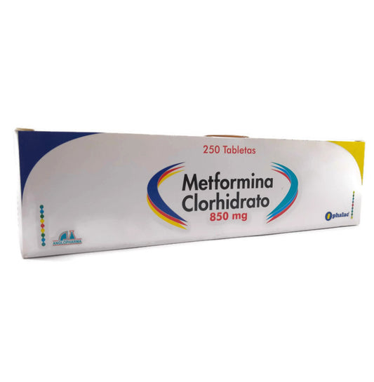 METFORMINA (ANGLO) 850 MG X 250 TABLETAS